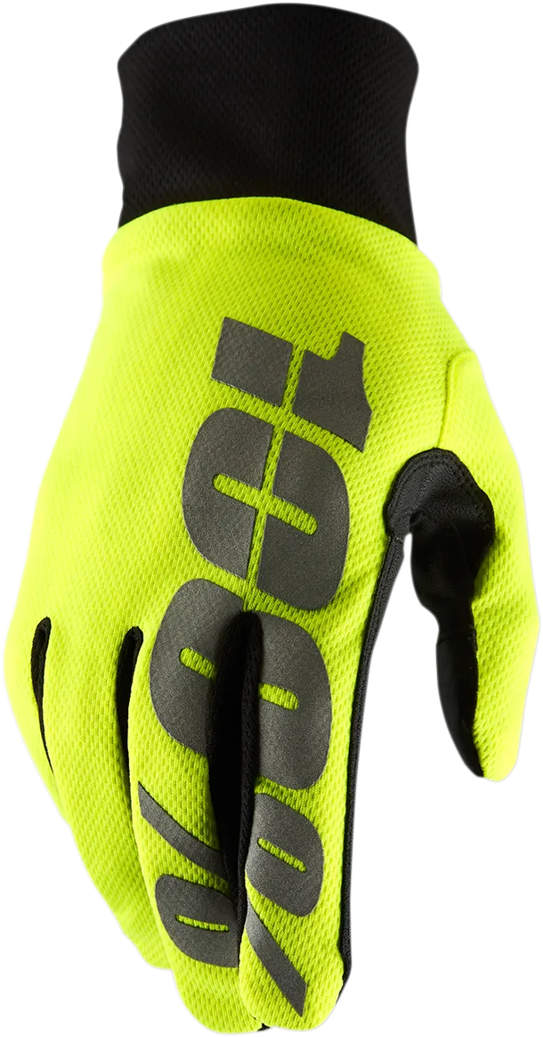 100% Hydromatic Waterproof Gloves - Fluo Yellow - 2XL 10017-00009