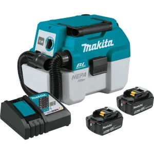 18V LXT® Lithium‑Ion Brushless Cordless 2 Gallon HEPA Filter Portable Wet/Dry Dust Extractor/Vacuum (5.0Ah)