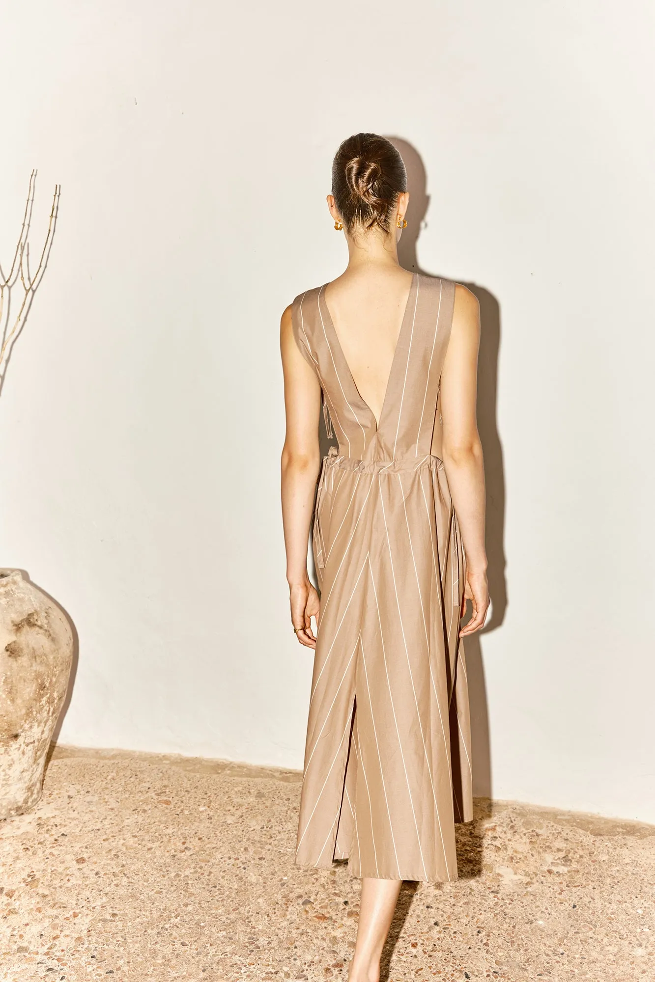 Almond Striped Onna Dress