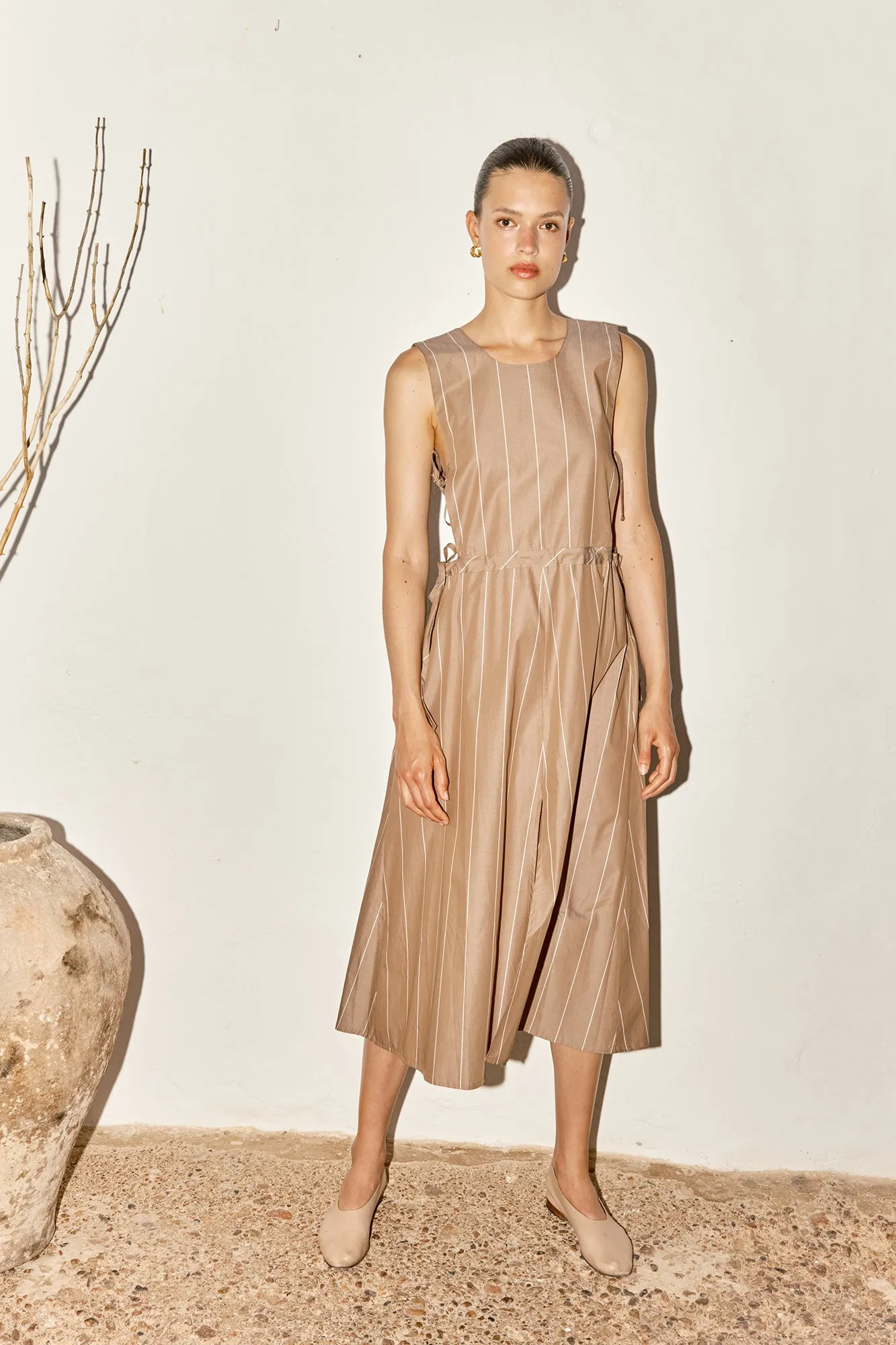 Almond Striped Onna Dress