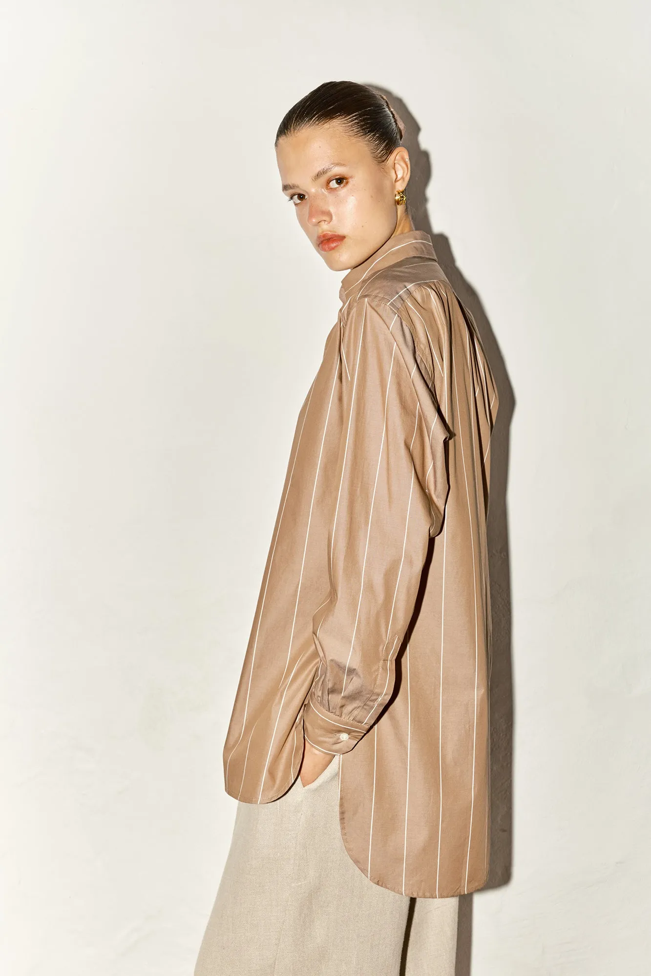 Almond Striped Paul Shirt