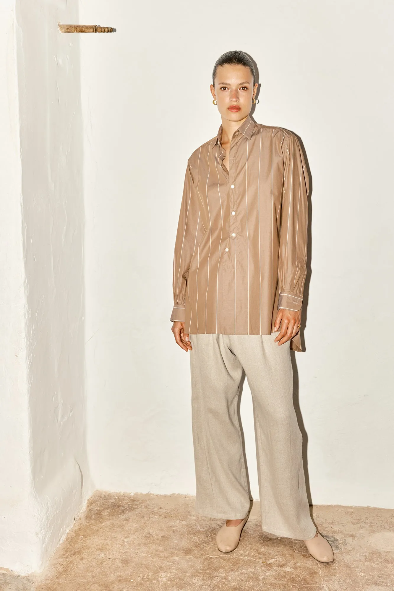Almond Striped Paul Shirt