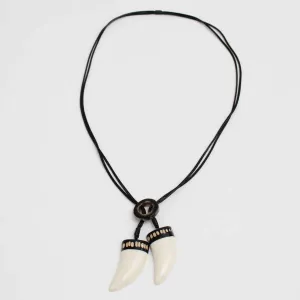 Black and White Lariat Necklace by Sylca
