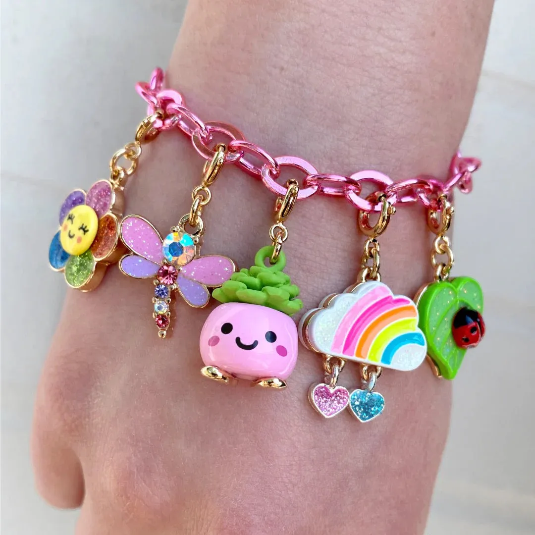 CHARM IT! Gold Glitter Happy Flower Char