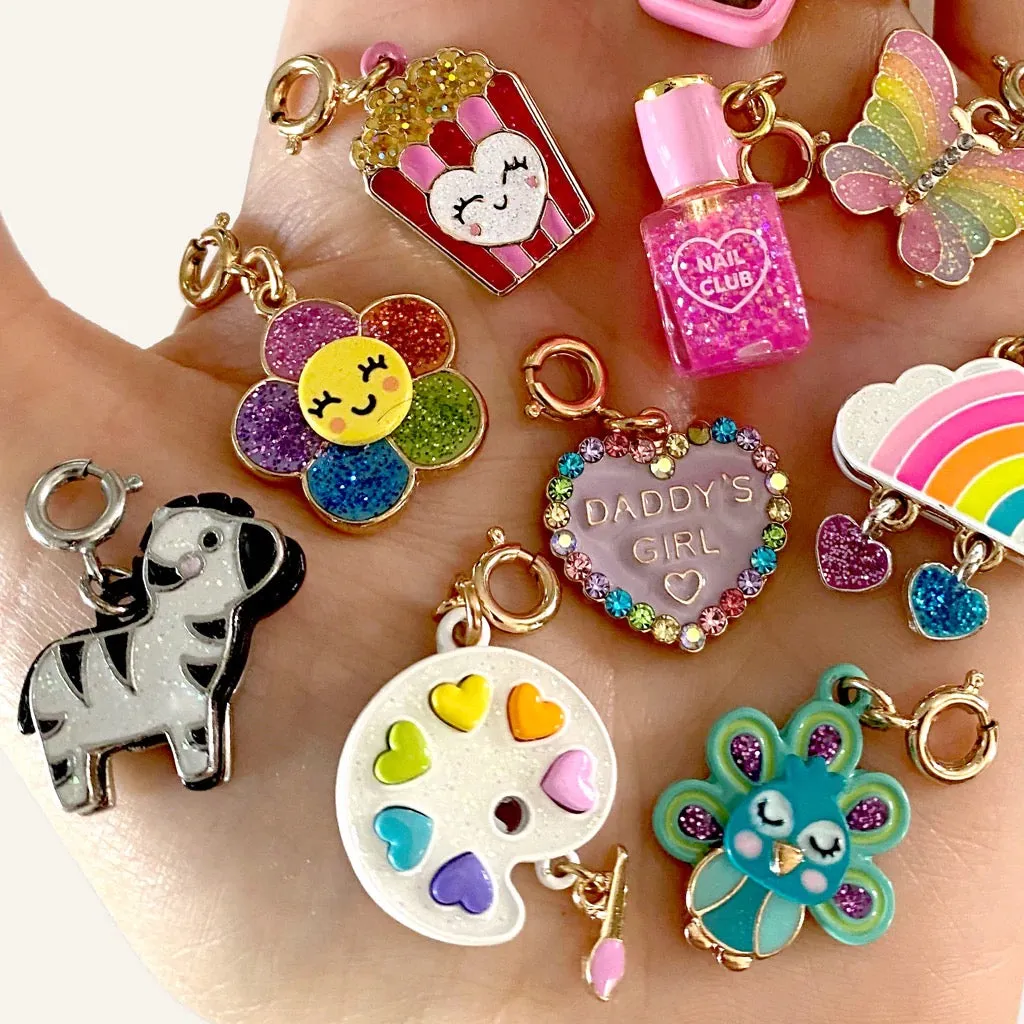 CHARM IT! Gold Glitter Happy Flower Char