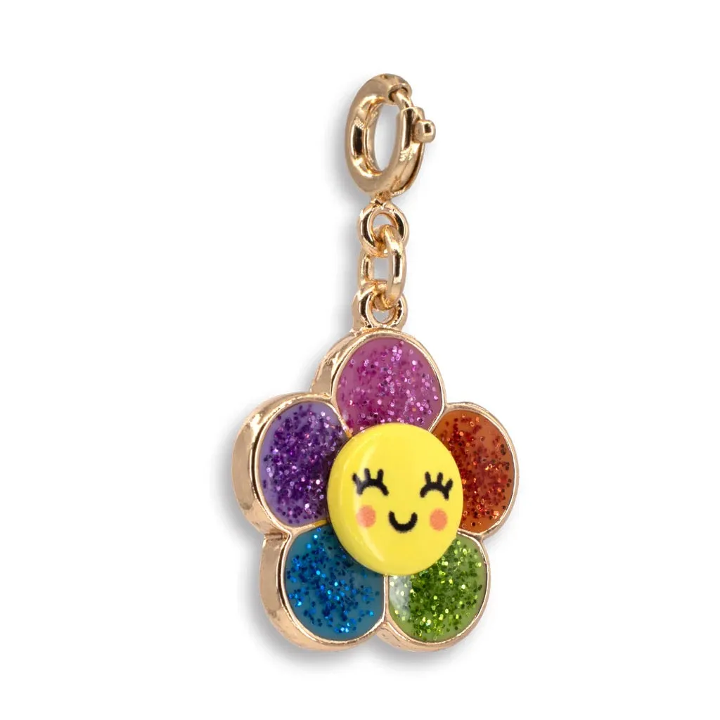 CHARM IT! Gold Glitter Happy Flower Char
