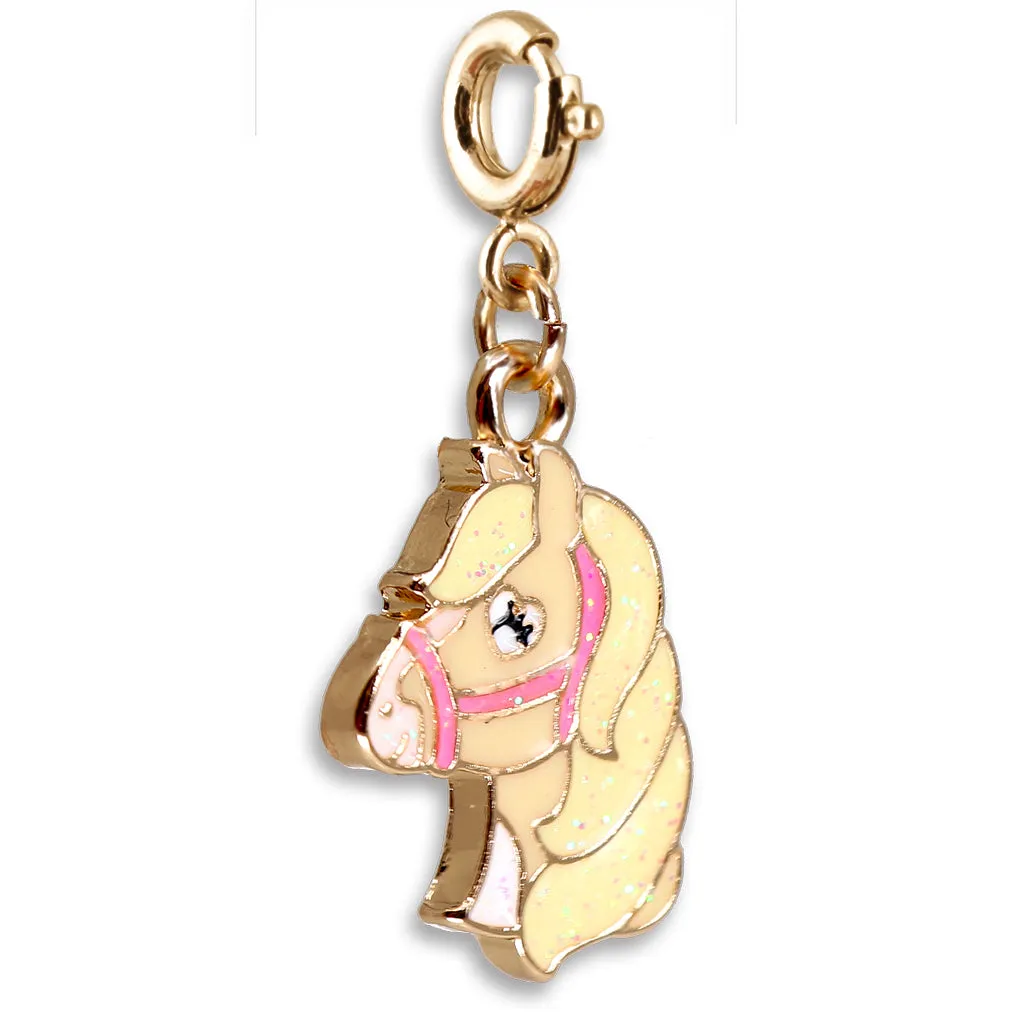 CHARM IT! Gold Glitter Horse Charm