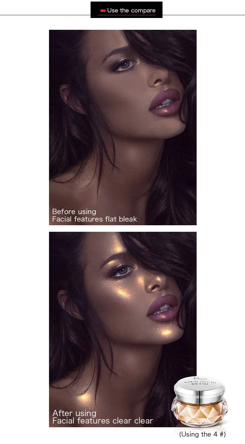Face Highlighter Jelly Gel Mermaid Eyeshadow Glow Body Glitter
