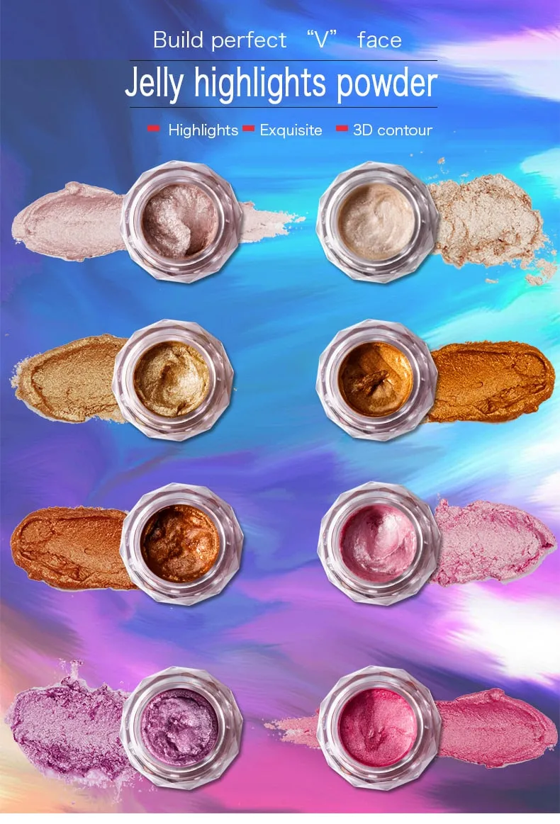 Face Highlighter Jelly Gel Mermaid Eyeshadow Glow Body Glitter