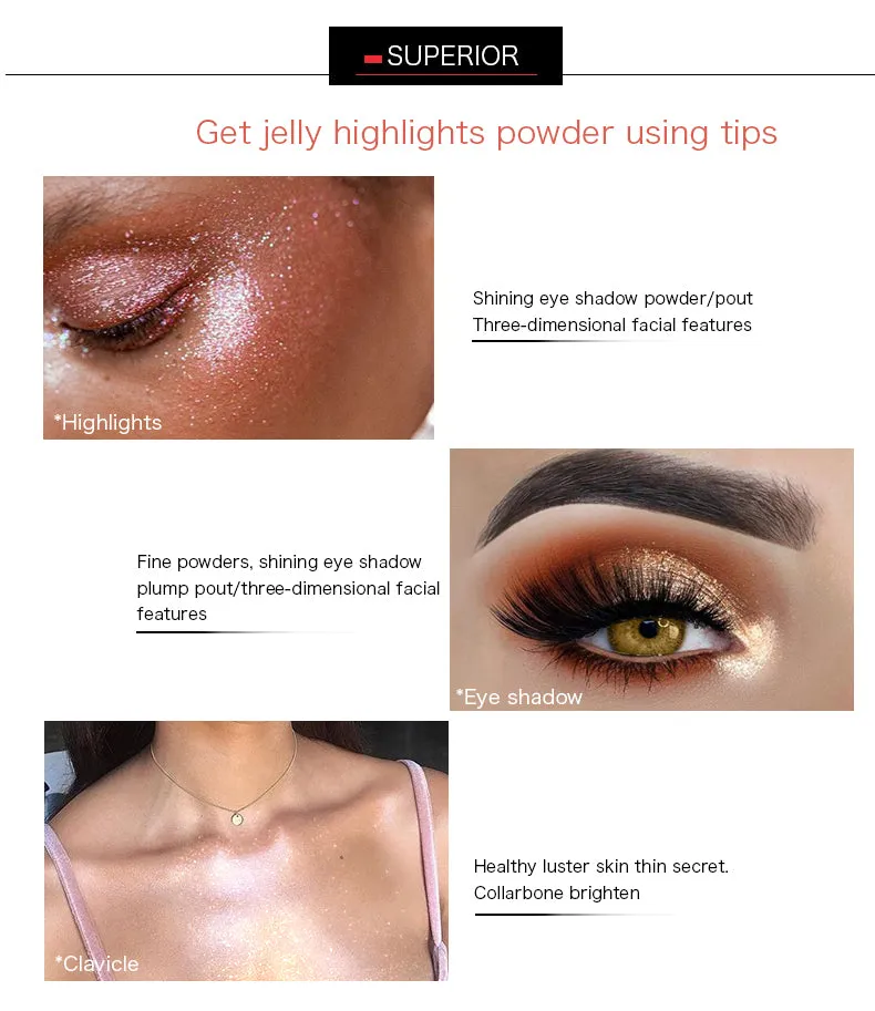 Face Highlighter Jelly Gel Mermaid Eyeshadow Glow Body Glitter