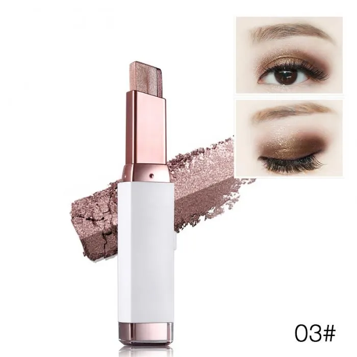 Fashion Eye Shadow Stick Double Color Eyes Makeup Cream Natural  Shimmer Glitter