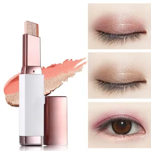 Fashion Eye Shadow Stick Double Color Eyes Makeup Cream Natural  Shimmer Glitter