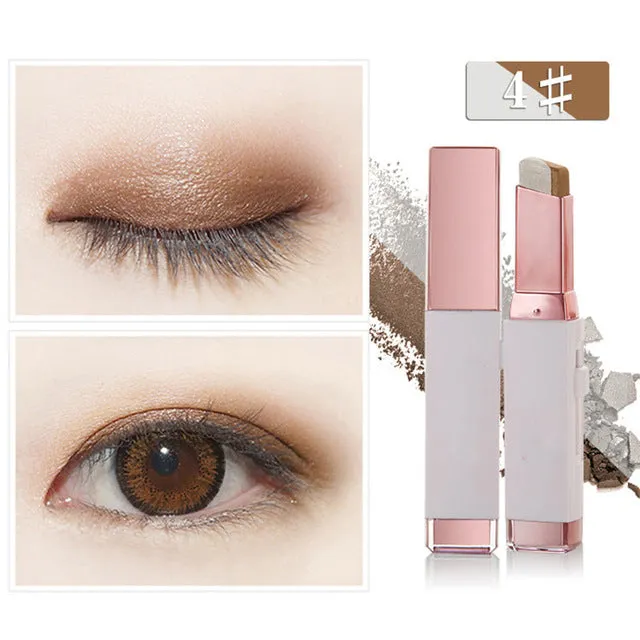 Fashion Eye Shadow Stick Double Color Eyes Makeup Cream Natural  Shimmer Glitter