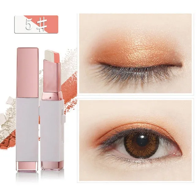 Fashion Eye Shadow Stick Double Color Eyes Makeup Cream Natural  Shimmer Glitter