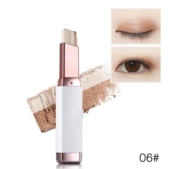 Fashion Eye Shadow Stick Double Color Eyes Makeup Cream Natural  Shimmer Glitter