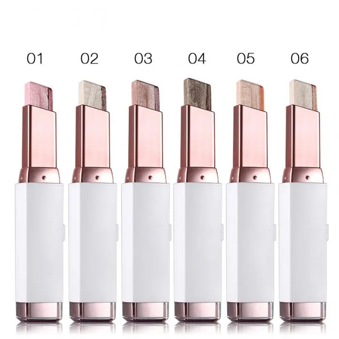 Fashion Eye Shadow Stick Double Color Eyes Makeup Cream Natural  Shimmer Glitter