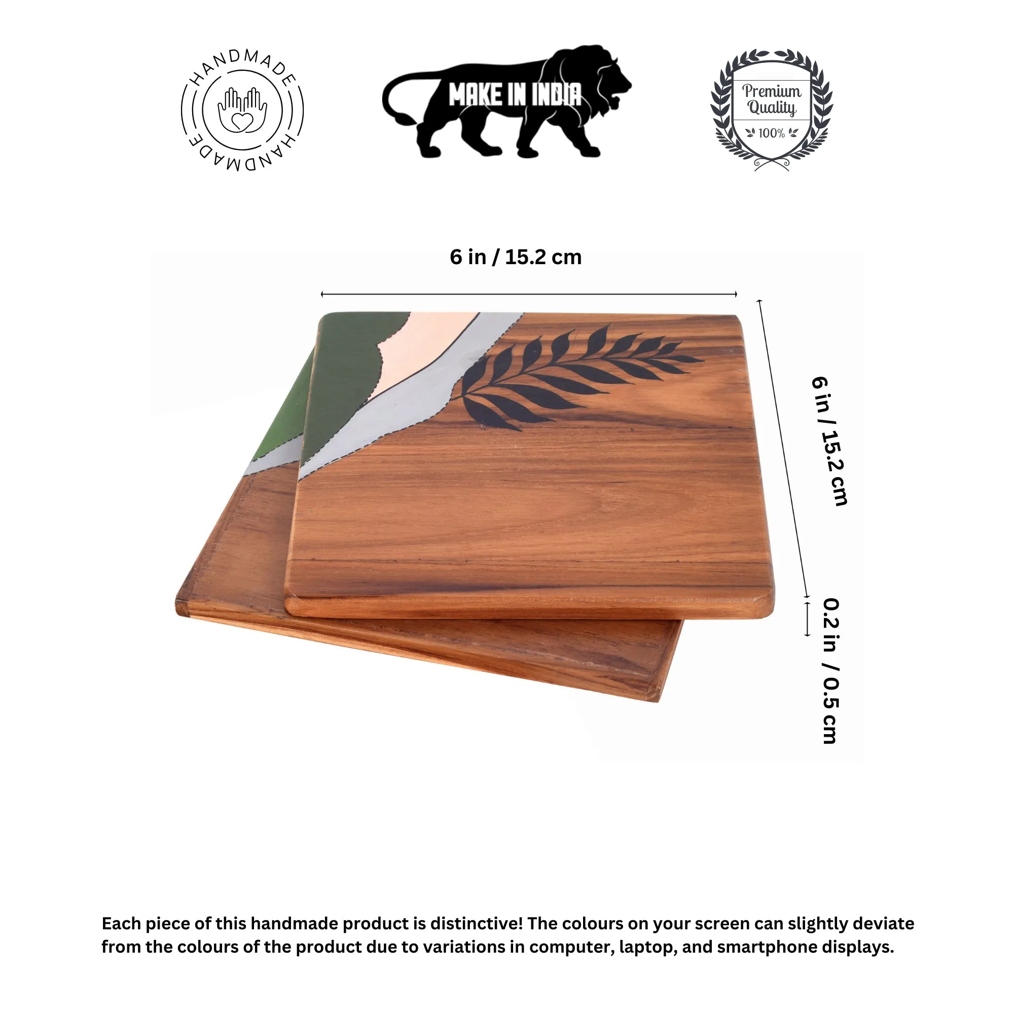 Leaf Patterns Trivets Set Of 2 (6x6x0.2)
