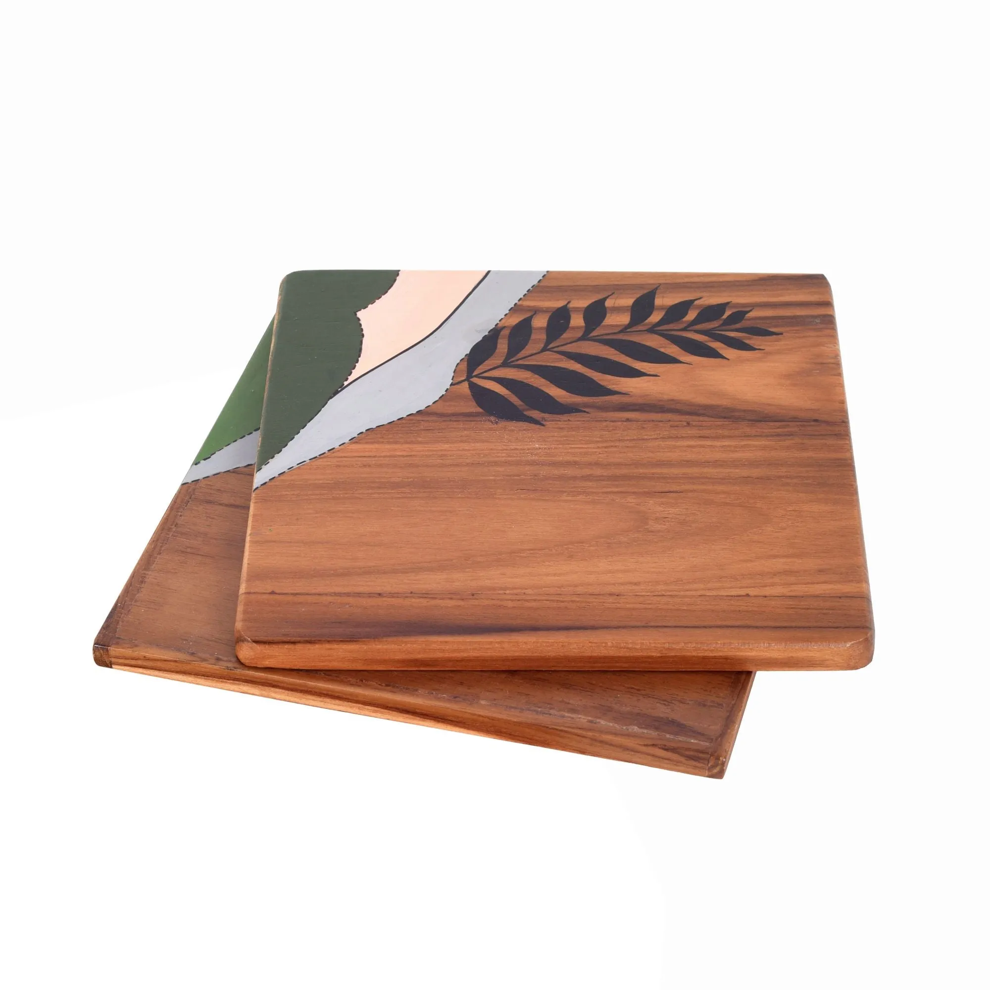Leaf Patterns Trivets Set Of 2 (6x6x0.2)