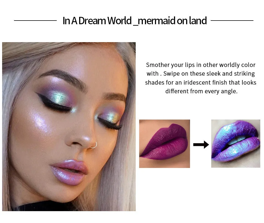 Liquid Crystal Glow Mermaid Glitter Lip Gloss Highlighter Eyeshadow
