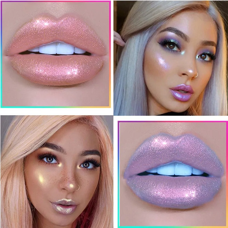 Liquid Crystal Glow Mermaid Glitter Lip Gloss Highlighter Eyeshadow