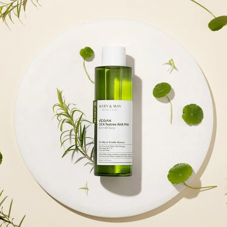[Mary&May] Vegan CICA Tea Tree AHA PHA Toner 200ml