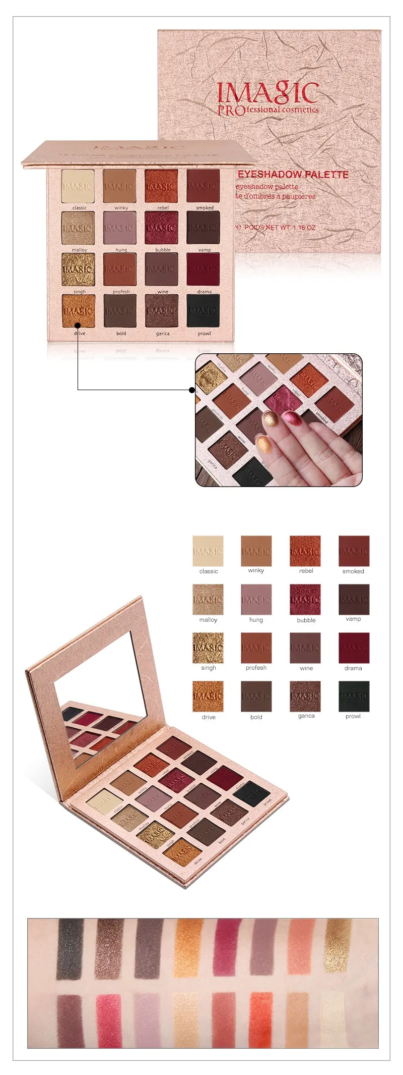 Shimmer  Eyeshadow 16 Colors Palette Matte Eyeshadow Glitter