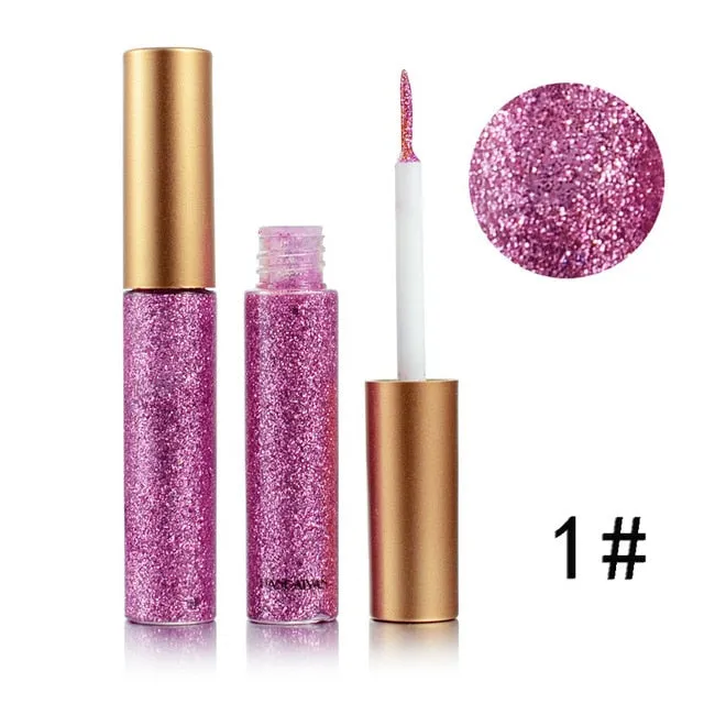 Shimmer Glitter Eyes Liner  Easy to Wear Waterproof Pigment Glitter Makeup
