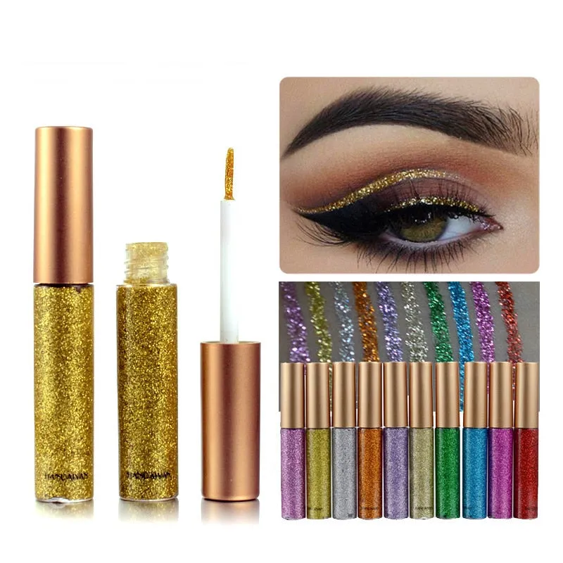 Shimmer Glitter Eyes Liner  Easy to Wear Waterproof Pigment Glitter Makeup