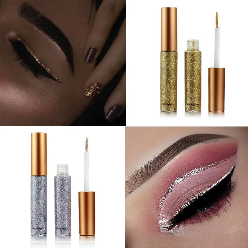 Shimmer Glitter Eyes Liner  Easy to Wear Waterproof Pigment Glitter Makeup