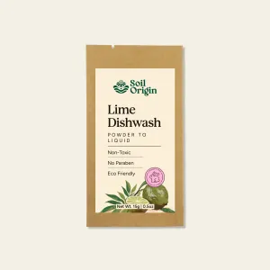 Soil Origin Powder to Liquid Dishwash (Lime), Toxic-Free, Makes 250 Ml