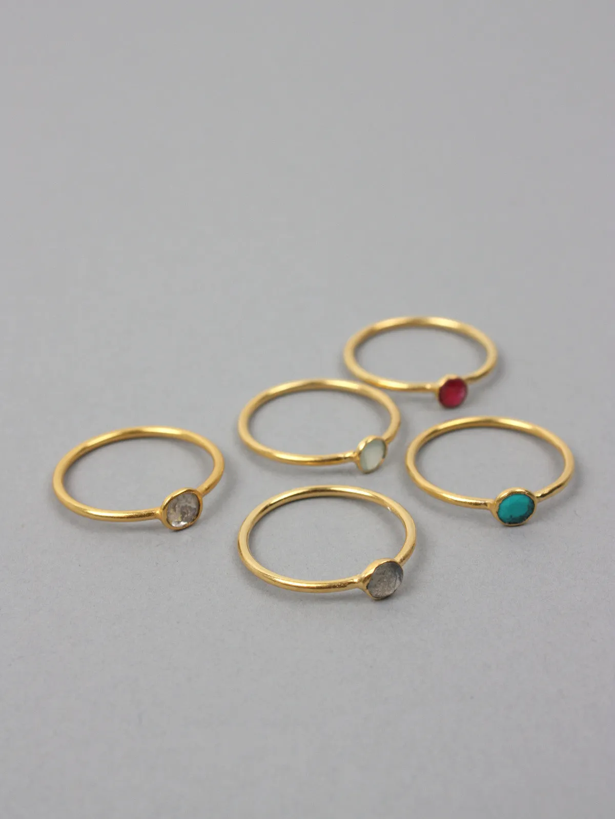 Solo Stacking Rings, Labradorite