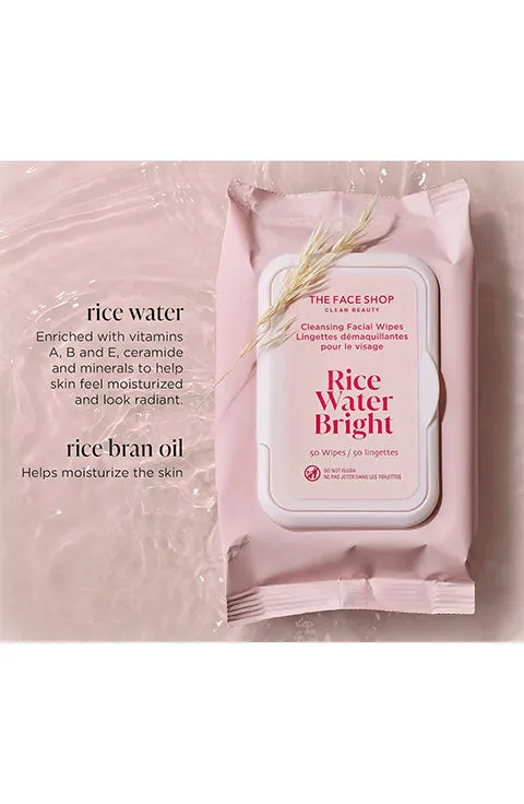 The Face Shop Rice Water Bright Cleansing Facial 50Wipes