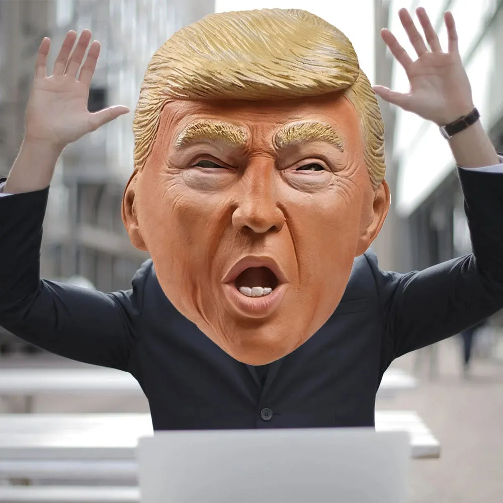 Trump Mask Cosplay Funny Trump Face Latex Mascarillas Helmet Mascaras Vote For President Halloween Carnival Dress Up Party Costu